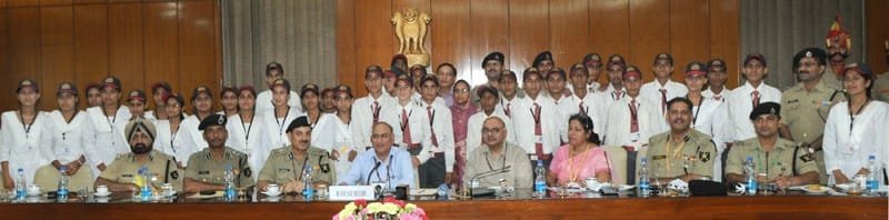 A delegation of children from Jammu called on the Union Home Secretary, Anil Goswami,...