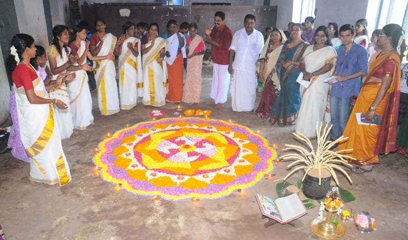 A flower carpet designing competition as part of the Bharat Nirman Public Information…