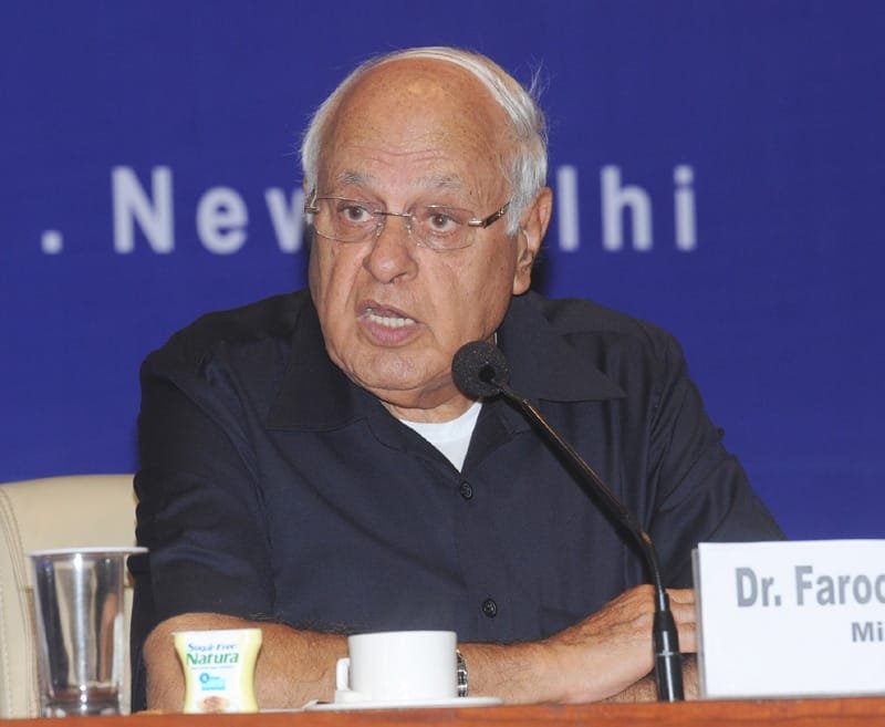 The Union Minister for New and Renewable Energy, Dr. Farooq Abdullah addressing...