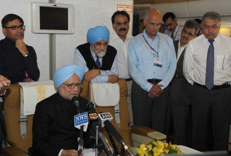 The Prime Minister, Dr. Manmohan Singh addressing the accompanying media...