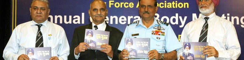 The Chief of Air Staff, Air Chief Marshal N.A.K. Browne releasing the autobiography...