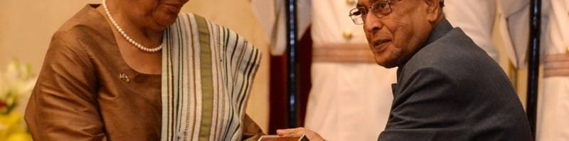 The President, Shri Pranab Mukherjee presenting the Indira Gandhi Prize for Peace,...