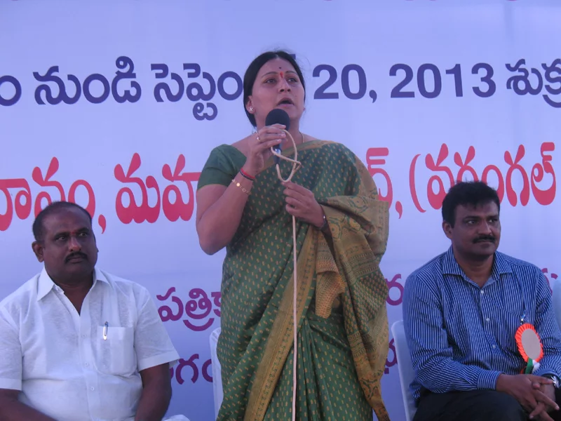 Smt. Maloth Kavitha, MLA, Mahabubabad addressing the gathering at the closing…