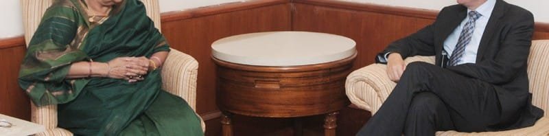 The Minister of Foreign Affairs of the Republic of Latvia, Mr. Edgars Rinkevics meeting...