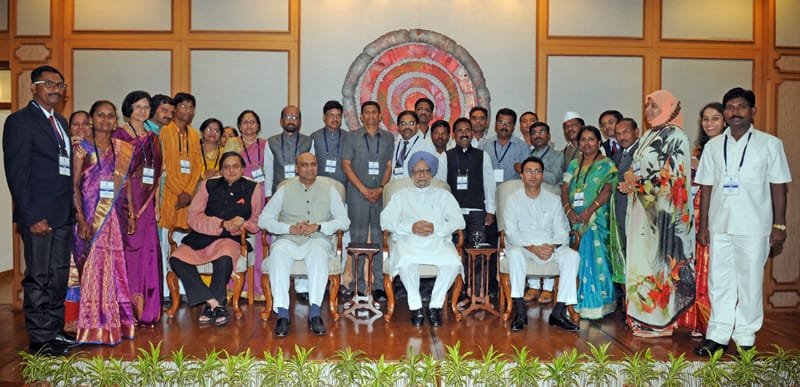 The Prime Minister, Dr. Manmohan Singh with the Awardee Teachers…