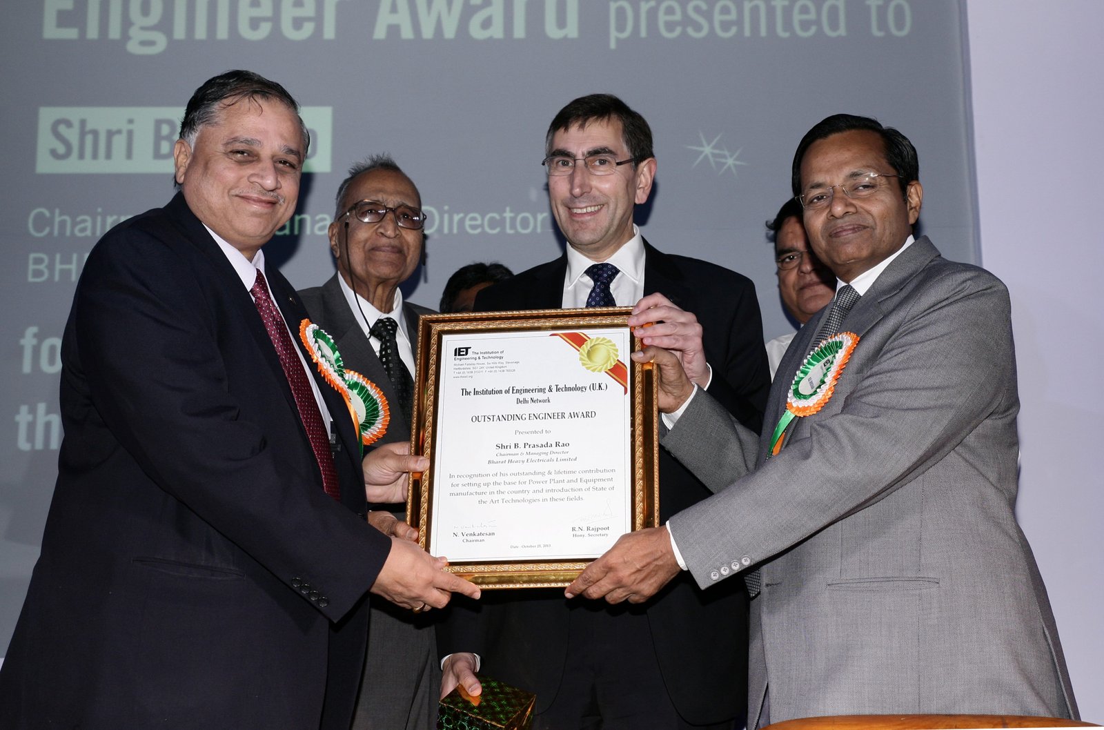 CMD BHEL HONORED WITH IET OUTSTANDING ENGINEER AWARD 2013