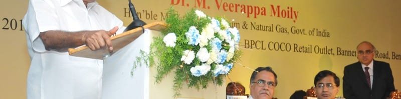 The Union Minister for Petroleum & Natural Gas, Dr. M. Veerappa Moily addressing...