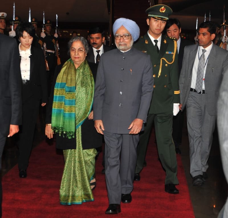 The Prime Minister, Dr. Manmohan Singh and his wife Smt. Gursharan Kaur arrive at…