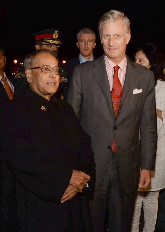 The President, Shri Pranab Mukherjee being received by the King of Belgium,…