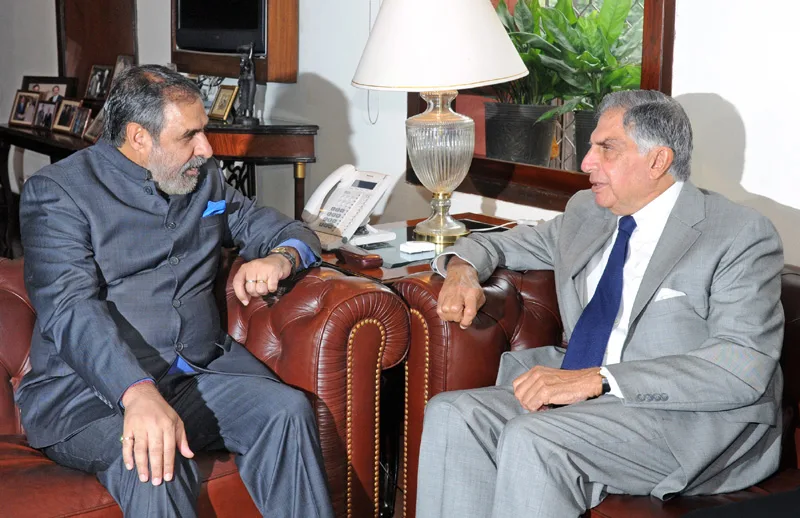 Shri Ratan Tata meeting the Union Minister for Commerce & Industry, Shri Anand Sharma,…