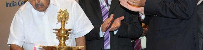 The Union Minister for Overseas Indian Affairs, Shri Vayalar Ravi lighting the lamp...