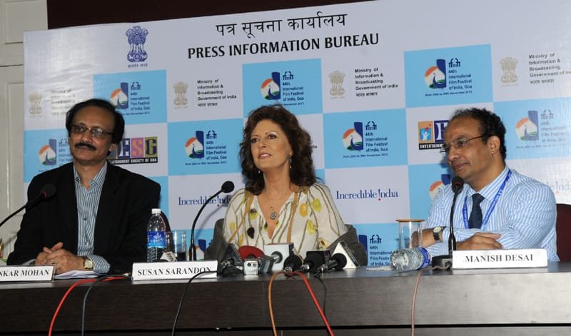 Hollywood Actress Susan Sarandon addressing a Press Conference, at the 44th …