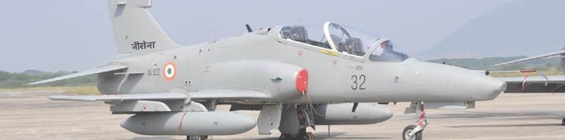 Hawk Mk 132 advanced jet trainer (AJT) aircraft inducted into the Indian Navy,...