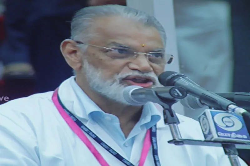 The Chairman, ISRO, Dr. K. Radhakrishnan addressing a press conference after the…