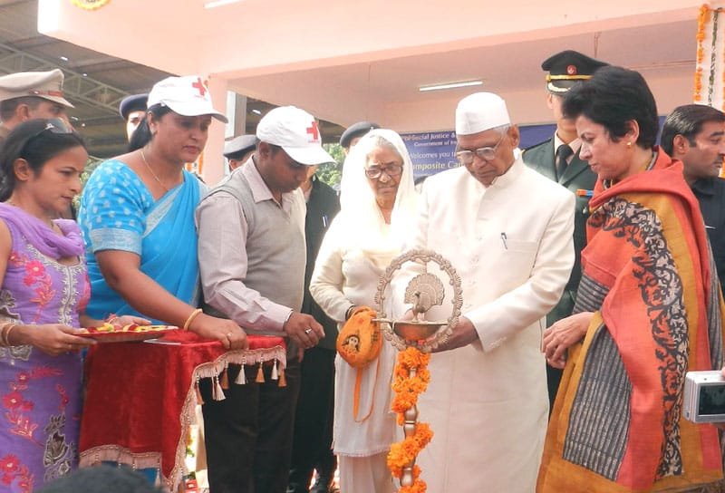 The Governor of Haryana, Shri Jagannath Pahadia lighting the lamp to inaugurate the…