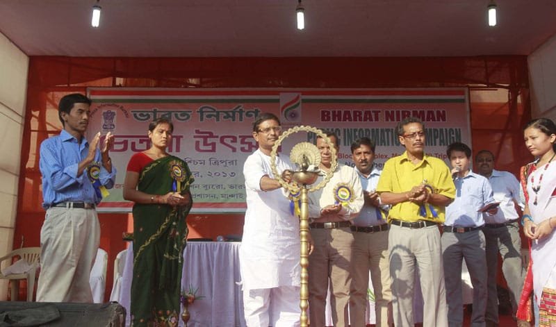 Shri Ratan Bhowmik, State Minister for Drinking Water and Tourism, Tripura lighting lamp...