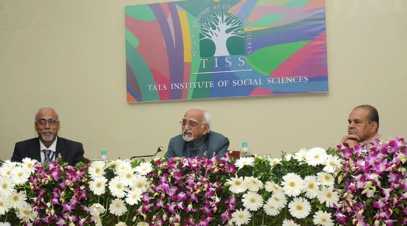 The Vice President, Shri Mohd. Hamid Ansari interacting with the faculty members, during…