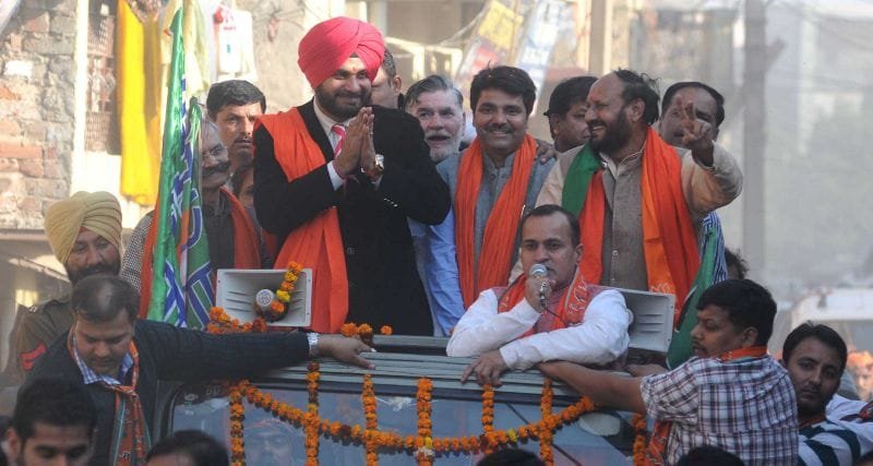 NAVJYOT SINGH SIDHU ATTENDS ROAD SHOW FOR PAWAN SHARMA CONTESTANT…