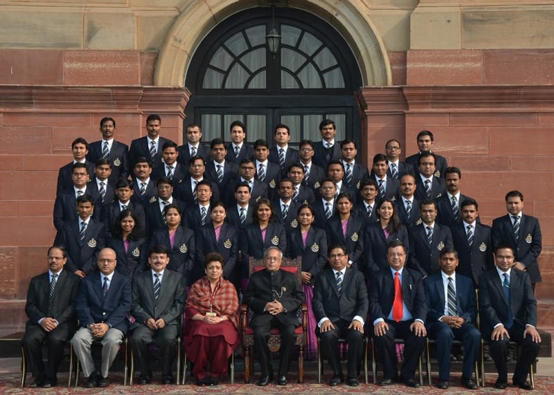 The President, Shri Pranab Mukherjee with the Probationers of 64th Batch of the...