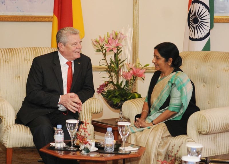 The Leader of Opposition in Lok Sabha, Smt. Sushma Swaraj meeting the...