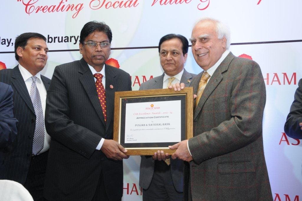 Punjab National Bank conferred with Appreciation Certificate in 6th Global CSR Summit – cum – Excellence Awards