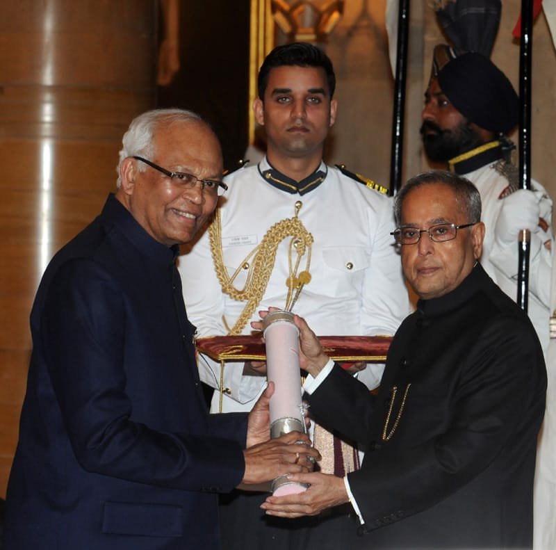 The President, Shri Pranab Mukherjee presenting the Padma Vibhushan Award…