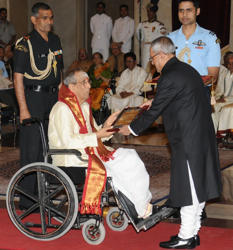 The President, Shri Pranab Mukherjee presenting the Sangeet Natak Akademi…