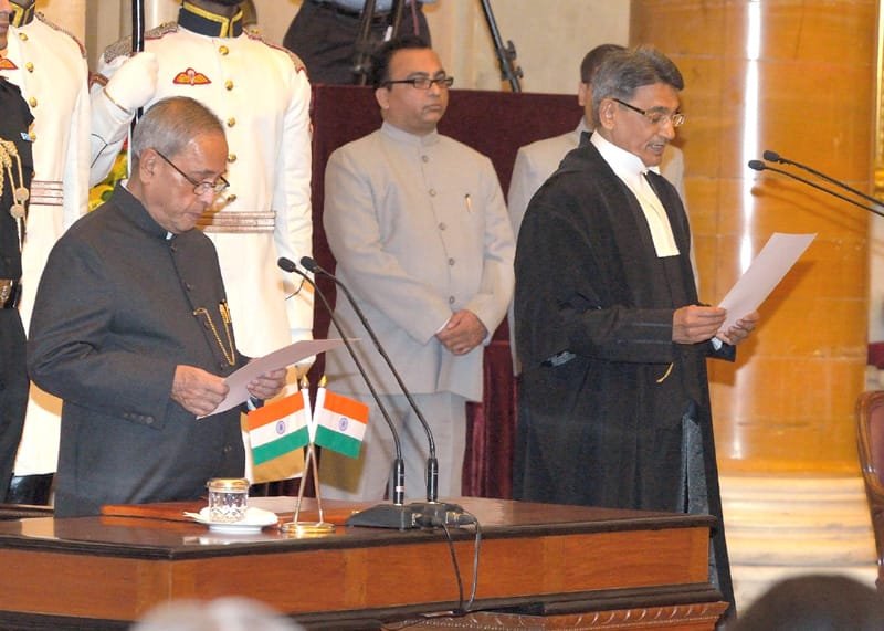 The President, Shri Pranab Mukherjee administering the oath of office to…