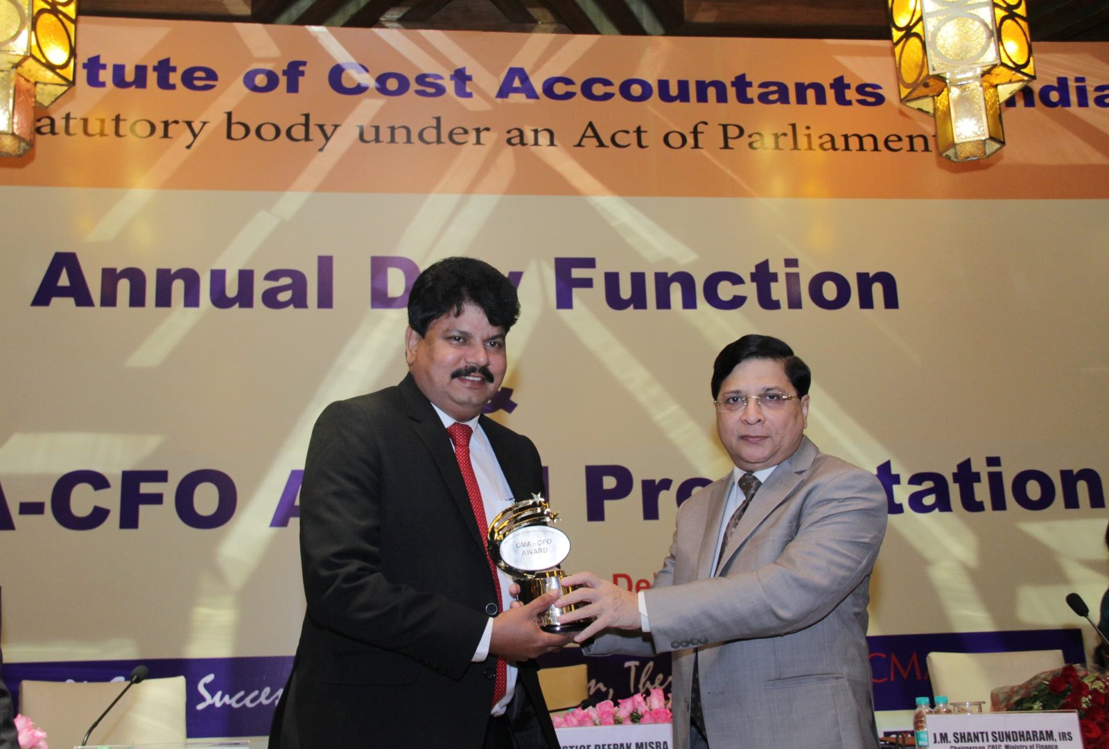 K BISWAL,DIRECTOR (FINANCE) NTPC AWARDED CMA-CFO AWARD