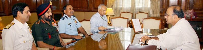 Shri Arun Jaitley after taking over as new Defence Minister, interacting with...