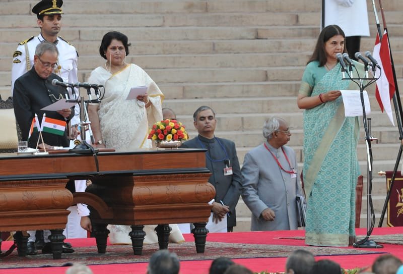 The President, Shri Pranab Mukherjee administering the oath as Cabinet…