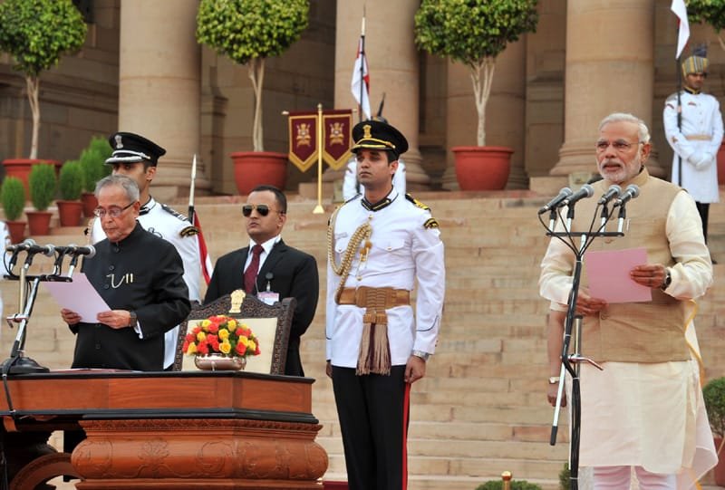 The President, Shri Pranab Mukherjee administering the oath of office of…