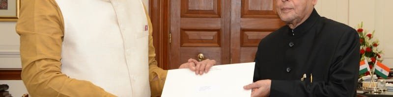 The President, Shri Pranab Mukherjee with the leader of the BJP Parliamentary...