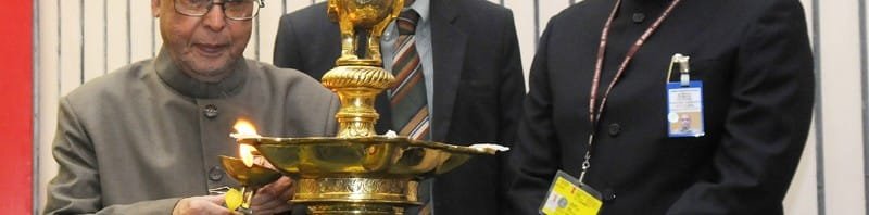 The President, Shri Pranab Mukherjee lighting the lamp at the inaugural session...
