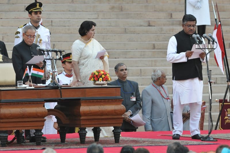 The President, Shri Pranab Mukherjee administering the oath as …