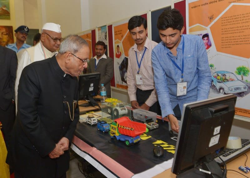 The President, Shri Pranab Mukherjee visiting the Innovation Exhibition after…