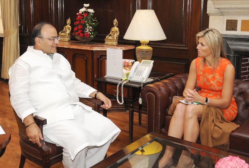 The Queen Máxima van Amsberg of Netherlands calls on the Union Minister for..