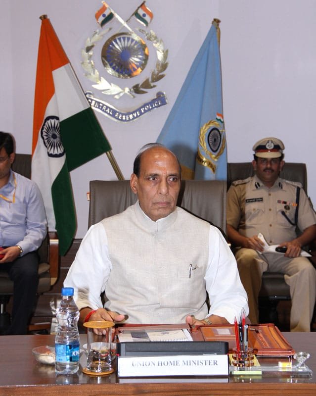 The Union Home Minister, Shri Rajnath Singh visiting the Central Reserve Police..