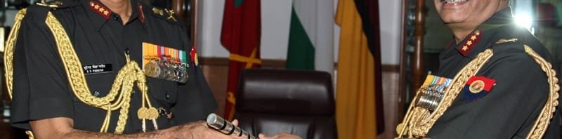 Lt. Gen. V.P. Chaturvedi after taking over as new DGMS (Army) is receiving...