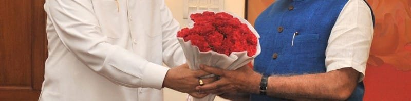 The Chief Minister of Chhattisgarh, Dr. Raman Singh calling on the Prime Minister, Shri Narendra Modi, in New Delhi