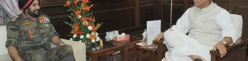 The Chief of Army Staff, General Bikram Singh calling on the...