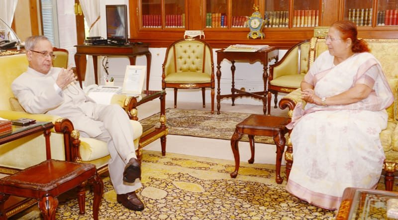 The Speaker, Lok Sabha, Smt. Sumitra Mahajan calling on the President,...