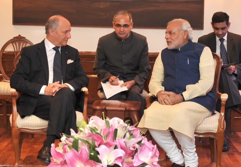 The French Foreign Minister, Mr. Laurent Fabius calls on the Prime Minister,…