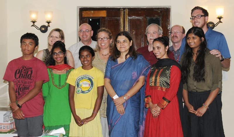 Adopted children from abroad meeting the Union Minister for Women and Child…