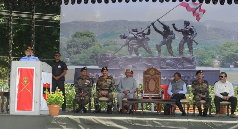 The Prime Minister, Shri Narendra Modi addressing the soldiers and officers, at…