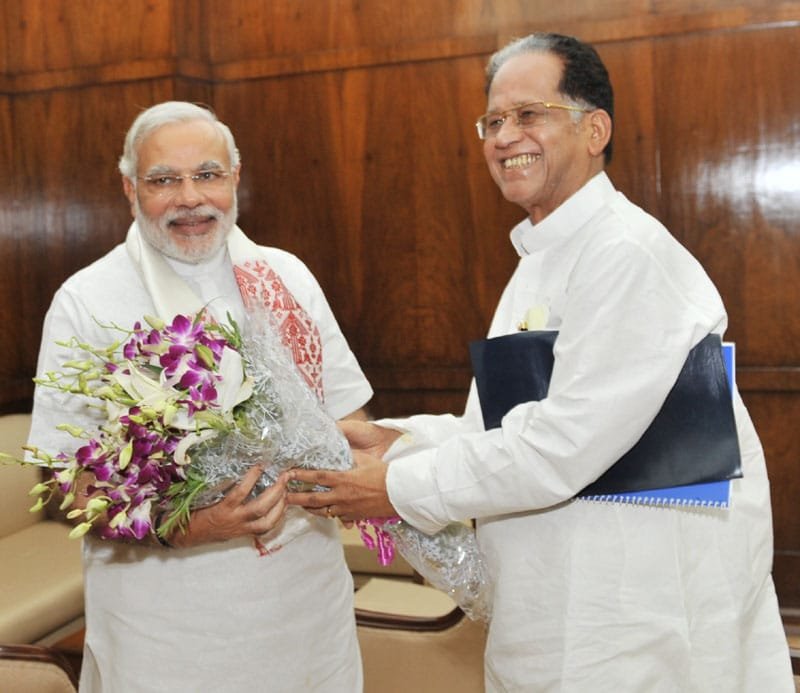 The Chief Minister of Assam, Shri Tarun Gogoi calling on the Prime Minister, Shri Narendra Modi, in New Delhi