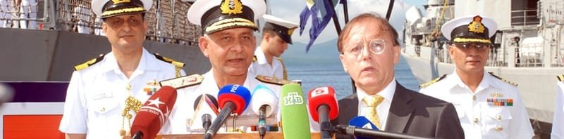 Fleet Commander Rear Admiral Atul Kumar Jain interacting with the Media,...