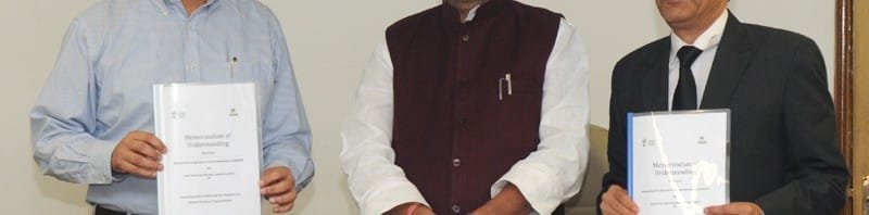 The Union Minister for Agriculture, Shri Radha Mohan Singh witnessing the signing of...