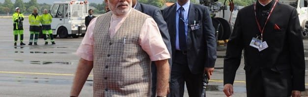 The Prime Minister, Shri Narendra Modi arrives at Tegel Military Airport, ...