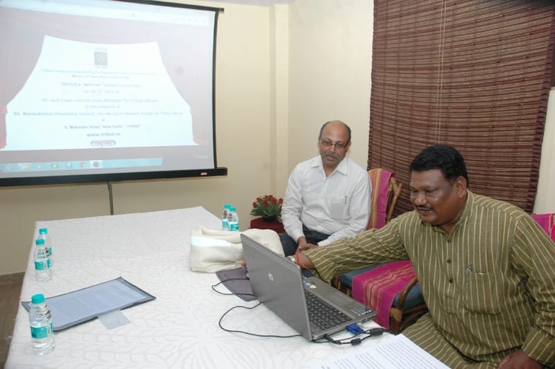 The Union Minister for Tribal Affairs, Shri Jual Oram launching the new website of…